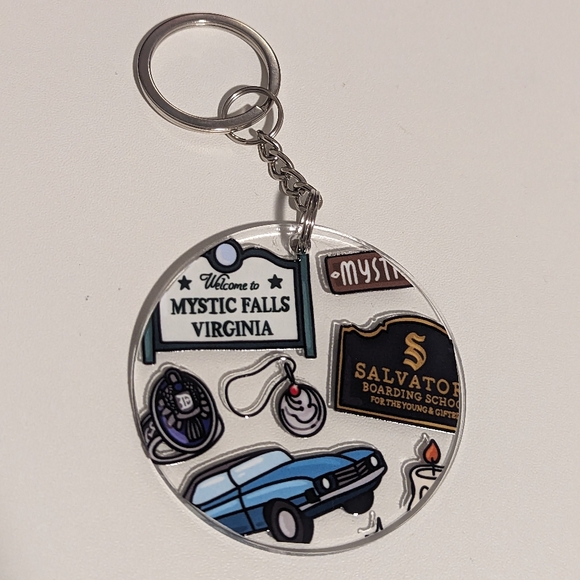 Hand Crafted Accessories - Vampire Diaries Mystic Falls Keychain New!